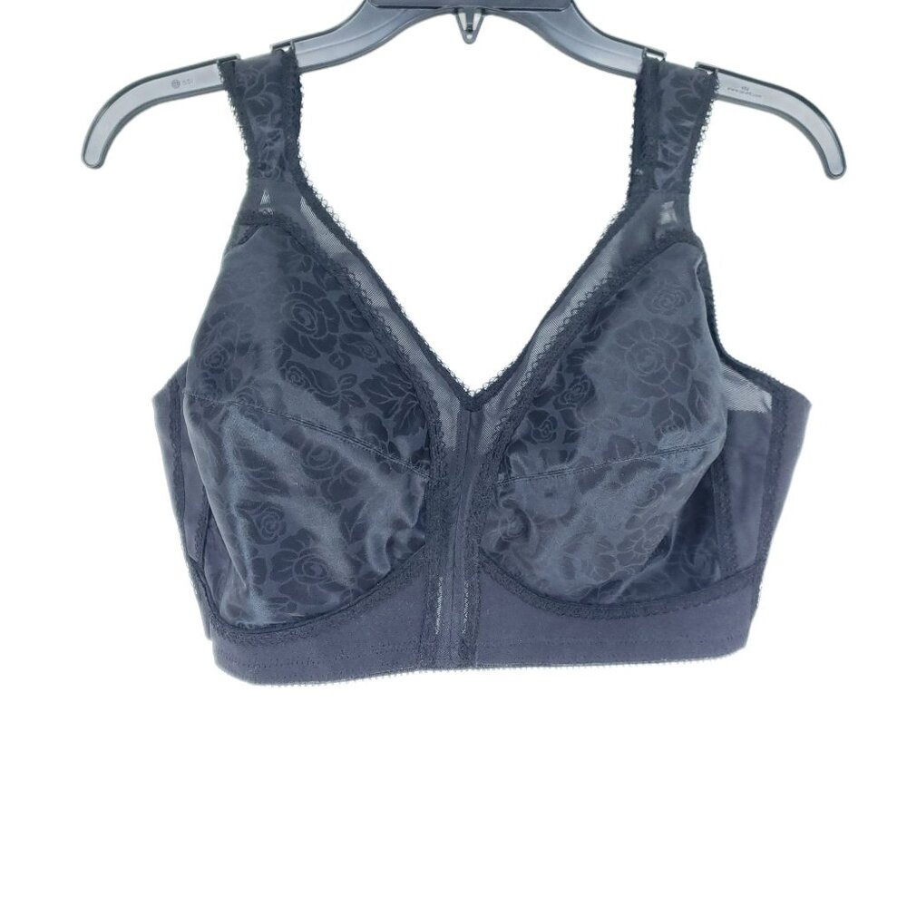 Playtex Bra Size 42D Black Ultimate Shoulder Comfort Wirefree